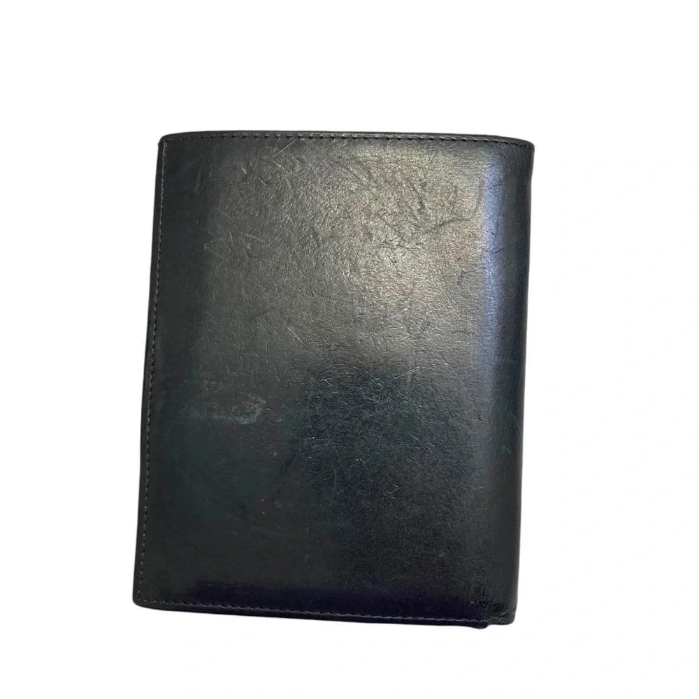 Coach vintage black leather travel wallet passport holder